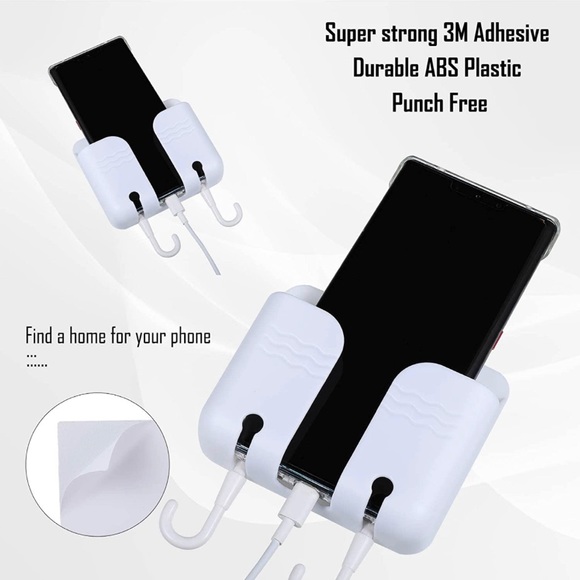 2 pieces Adhesive Wall Mount Phone Holders BRAND NEW - Picture 3 of 8